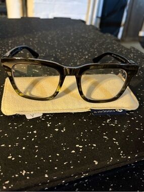 Kids Clear Lens Glasses in Olive Tortoise - Beeper